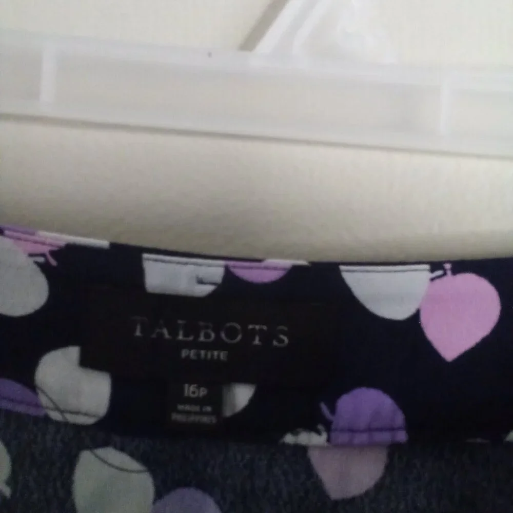 Talbots Skirt Women 16P 16 Petite Wrap Look Side Zip Pattern Blue Pink Purple